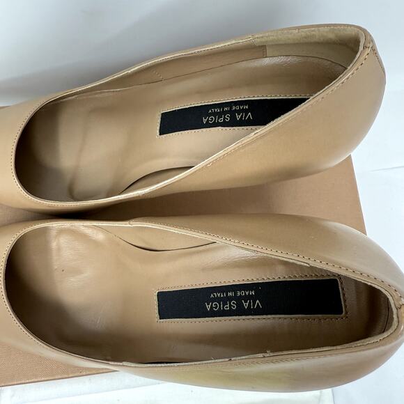 Via Spiga Nude Pointed Toe Stiletto Pumps Size 10M New With Box MSRP $295 - Picture 5 of 8